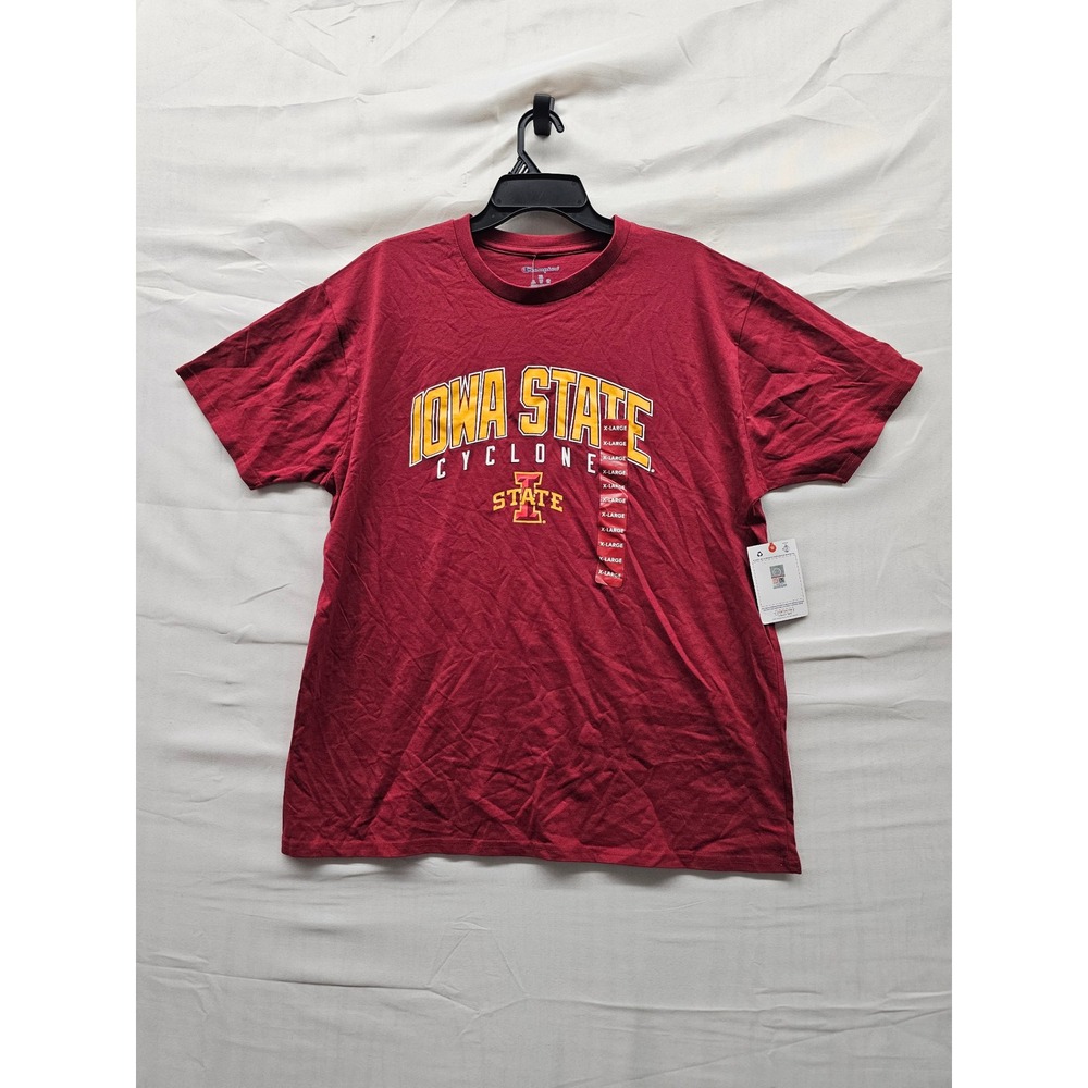 Champion Mens Iowa State Cyclones Graphic T-Shirt Red Cotton Casual Size XL